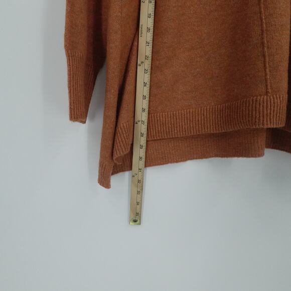 Max Studio Sweater Womens 1X Orange Cowl Neck Long Tunic Alpaca Blend Casual - Picture 5 of 12